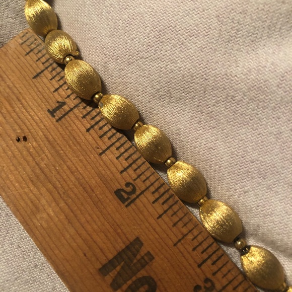 Vintage Brushed Gold Beaded Necklace - Picture 9 of 10